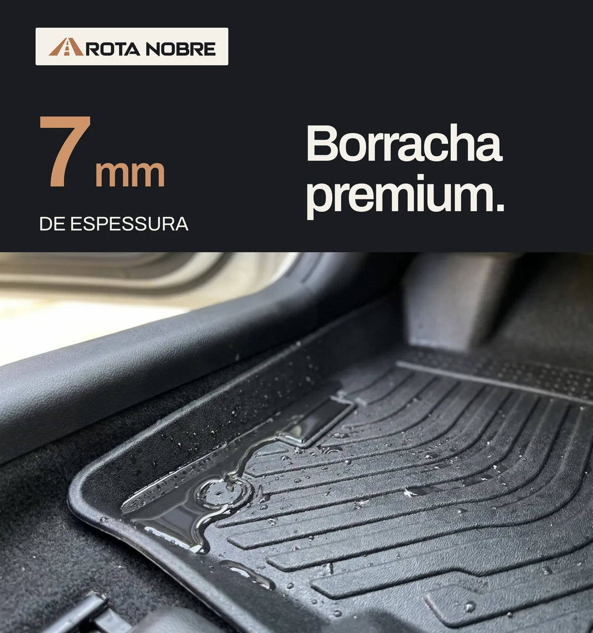 Borracha premium de 7 mm do tapete bandeja 3D